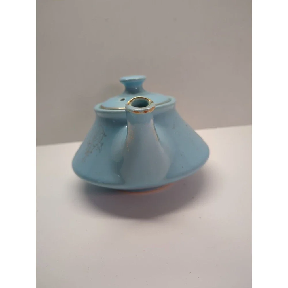 Vintage Pearl China Company Aladdin Lamp Tea Pot Robbins Egg Blue